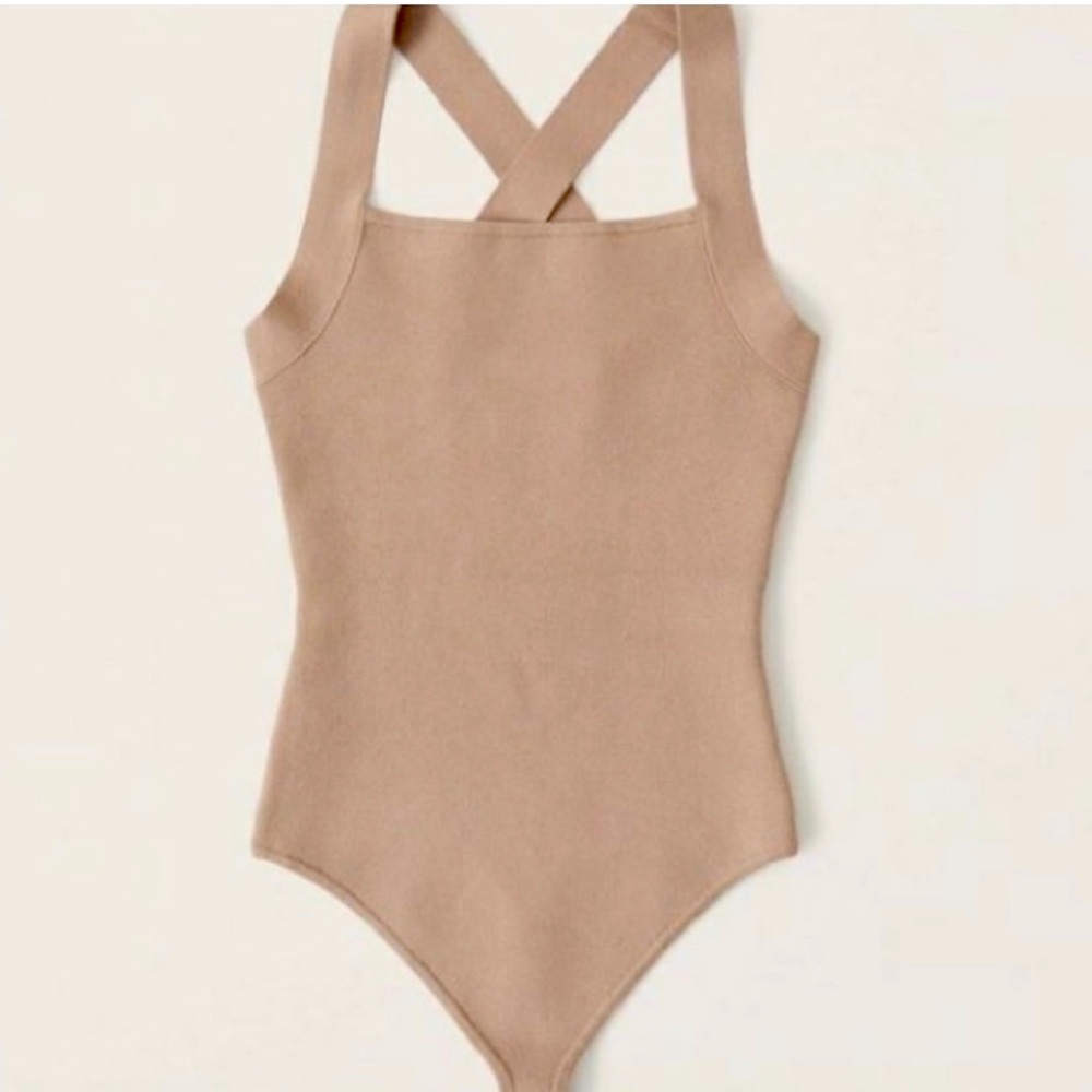 Abercrombie & Fitch tan knit bodysuit